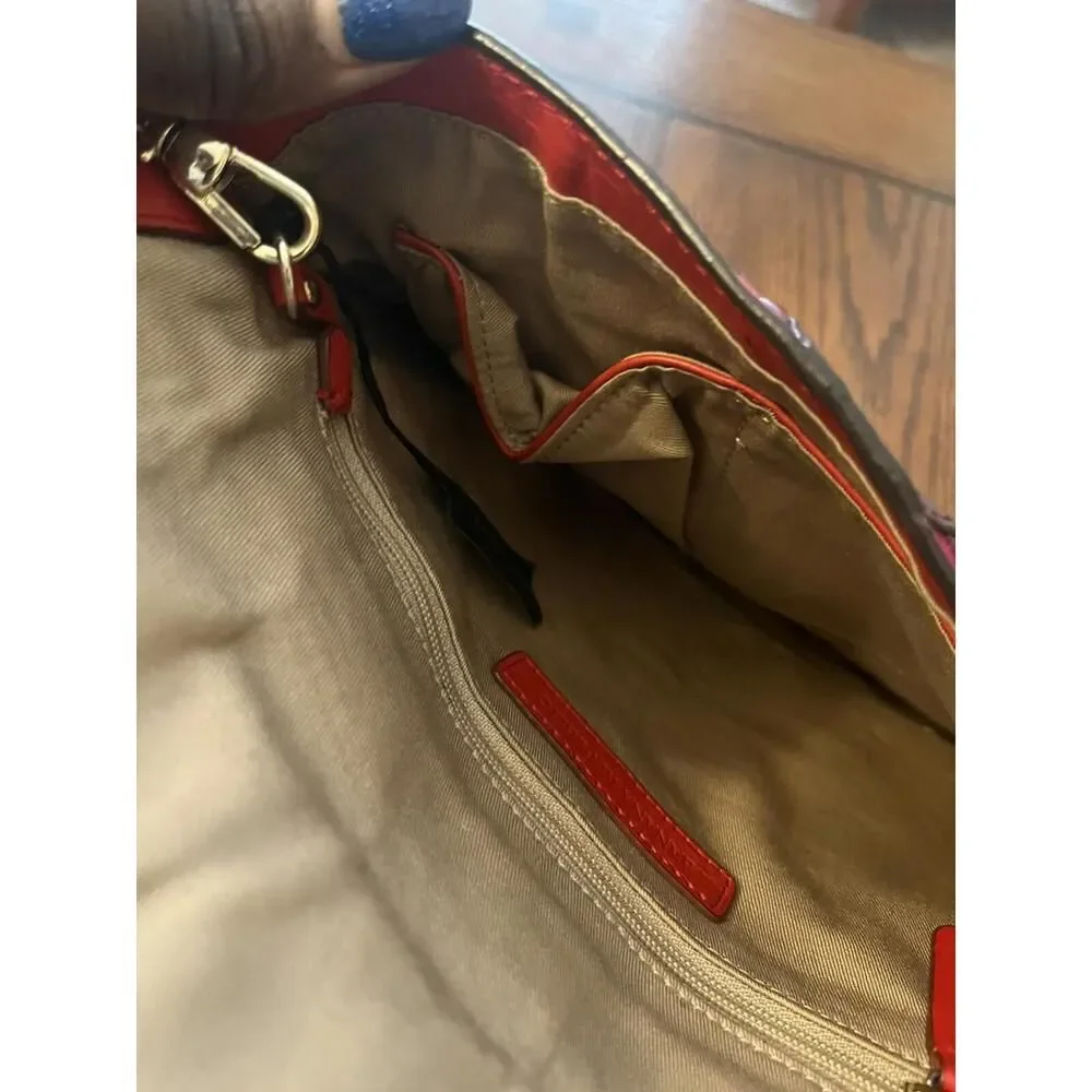 Banana Republic Womens Medium Multicolor Leather Envelope Clutch Bag Chain Strap